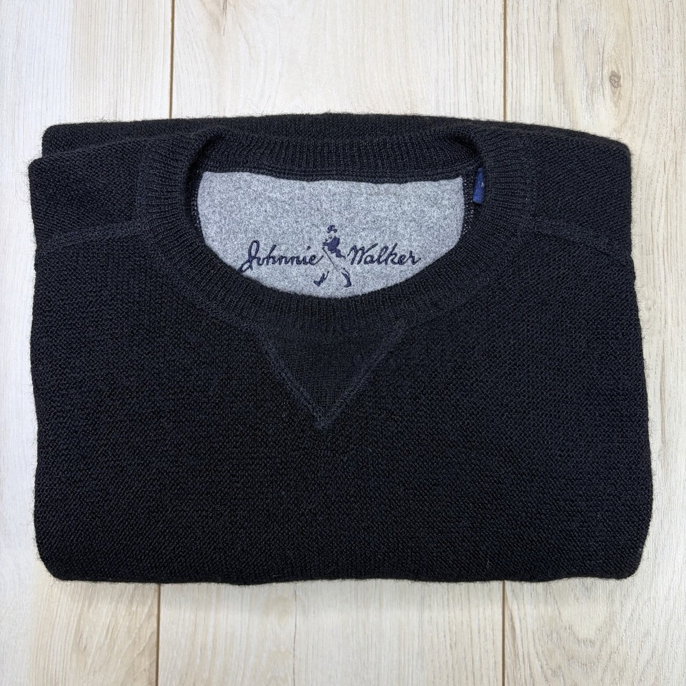 Johnnie Walker 100% Alpaca Knit Sweatshirt Mens XL Black Golf